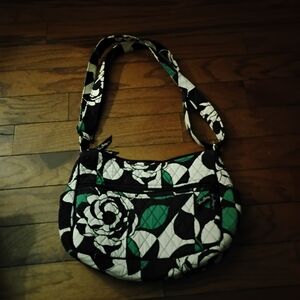 Vera Bradley Black and Green Floral Crossbody Bag